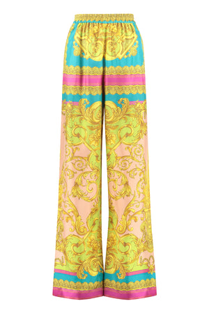 Printed silk pants-0